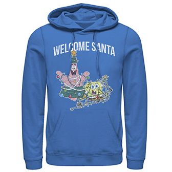 Men's Nickelodeon Spongebob Squarepants Patrick Star Welcome Santa Christmas Graphic Hoodie