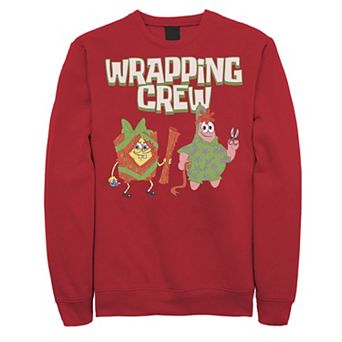 Men's Nickelodeon Spongebob Squarepants Patrick Wrapping Crew Christmas Graphic Fleece Pullover