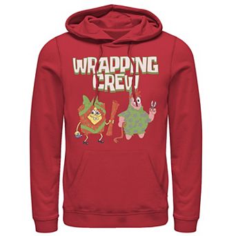 Men's Nickelodeon Spongebob Squarepants Patrick Wrapping Crew Christmas Graphic Hoodie