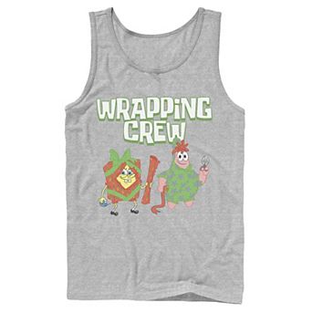 Men's Nickelodeon Spongebob Squarepants Patrick Wrapping Crew Christmas Graphic Tank Top