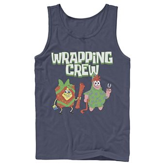 Men's Nickelodeon Spongebob Squarepants Patrick Wrapping Crew Christmas Graphic Tank Top