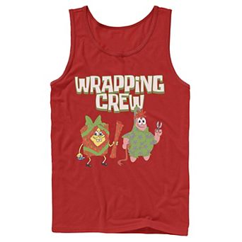 Men's Nickelodeon Spongebob Squarepants Patrick Wrapping Crew Christmas Graphic Tank Top