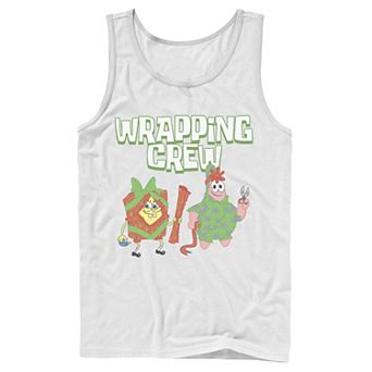 Men's Nickelodeon Spongebob Squarepants Patrick Wrapping Crew Christmas Graphic Tank Top