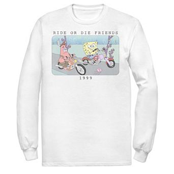 Men's Nickelodeon SpongeBob SquarePants Ride Or Die Friends 1999 Portrait Long Sleeve Graphic Tee
