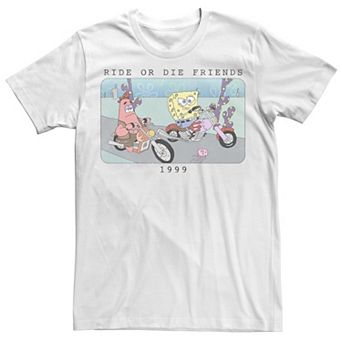 Men's Nickelodeon SpongeBob SquarePants Ride Or Die Friends 1999 Portrait Graphic Tee