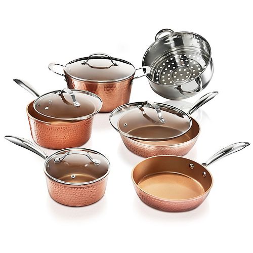 Gotham Steel Hammered Copper 10pc. Cookware Set As Seen on TV