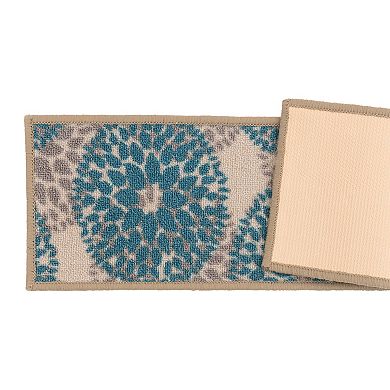 World Rug Gallery Blue and Paisley Design Stair Treads 