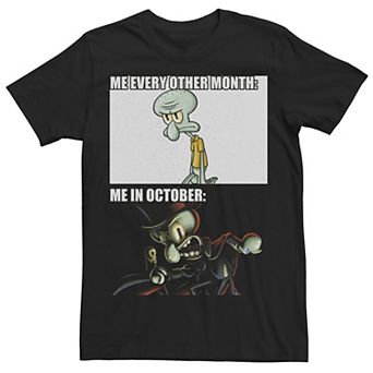Men's Nickelodeon SpongeBob SquarePants Squidward October Meme Graphic Tee