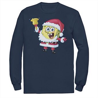Men's SpongeBob SquarePants Santa Claus Sponge Christmas Long Sleeve Tee