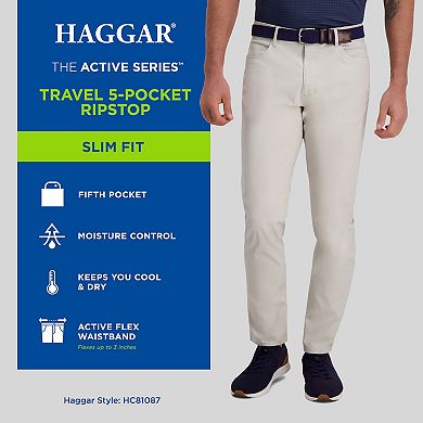 Men's Haggar® Active Series Travel Slim-Fit 5-Pocket Ripstop Pants