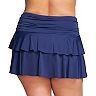 Plus Size Mazu Swim Ruffled Thigh-Minimizer Swim Skirt