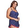 Plus Size Mazu Swim Shirred Striped One-Piece Swimsuit