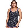 Plus Size Mazu Swim Shirred Striped One-Piece Swimsuit