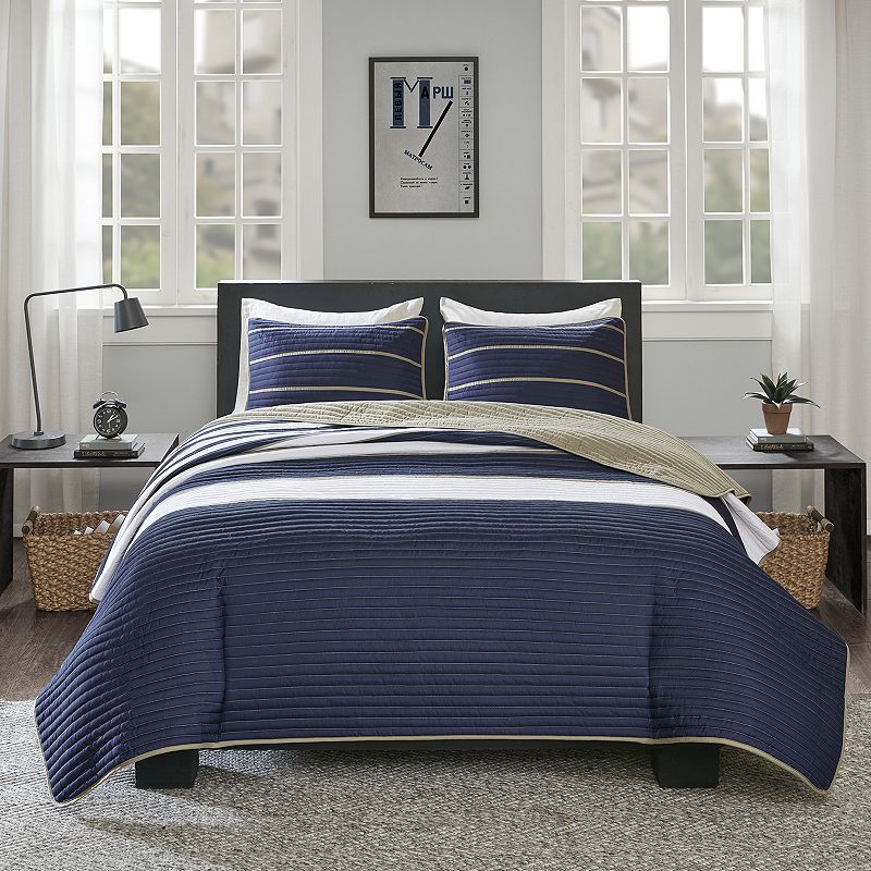Comfort Spaces Verone Mini Quilt Set  Twin/Twin XL  Blue
