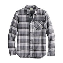 Boys Button Down Shirts Kids Big Kids Tops Clothing Kohl S - black jeans tied plaid flannel white v roblox