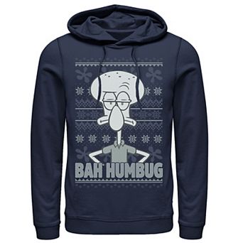 Men's Nickelodeon SpongeBob SquarePants Squidward Bah Humbug Ugly Christmas Graphic Hoodie
