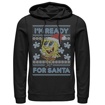 Men's Nickelodeon SpongeBob SquarePants I'm Ready For Santa Ugly Christmas Graphic Hoodie