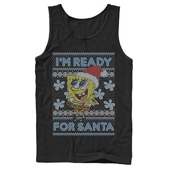 Men's Nickelodeon SpongeBob SquarePants I'm Ready For Santa Ugly Christmas Graphic Tank Top