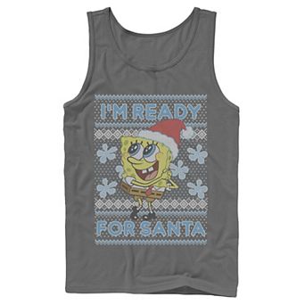 Men's Nickelodeon SpongeBob SquarePants I'm Ready For Santa Ugly Christmas Graphic Tank Top