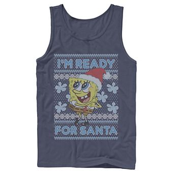 Men's Nickelodeon SpongeBob SquarePants I'm Ready For Santa Ugly Christmas Graphic Tank Top
