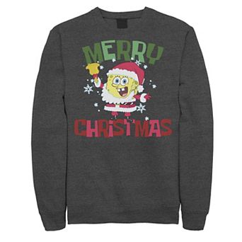 Men's Nickelodeon Spongebob Squarepants Santa Outfit Merry Christmas Graphic Fleece Pullover