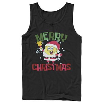 Men's Nickelodeon Spongebob Squarepants Santa Outfit Merry Christmas Graphic Tank Top