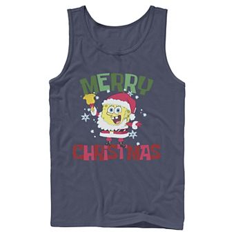 Men's Nickelodeon Spongebob Squarepants Santa Outfit Merry Christmas Graphic Tank Top