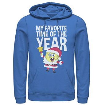 Men's Nickelodeon Spongebob Squarepants Santa Christmas Favorite Time Graphic Hoodie
