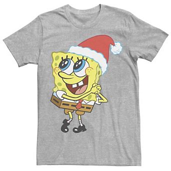 Men's Spongebob Squarepants Santa Hat Dreaming Of Christmas Tee