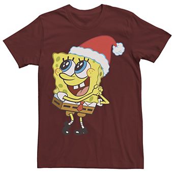 Men's Spongebob Squarepants Santa Hat Dreaming Of Christmas Tee