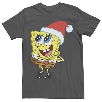 Men's Spongebob Squarepants Santa Hat Dreaming Of Christmas Tee