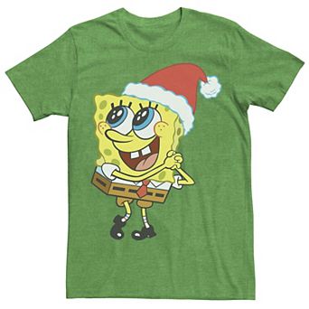 Men's Spongebob Squarepants Santa Hat Dreaming Of Christmas Tee