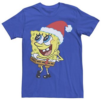 Men's Spongebob Squarepants Santa Hat Dreaming Of Christmas Tee