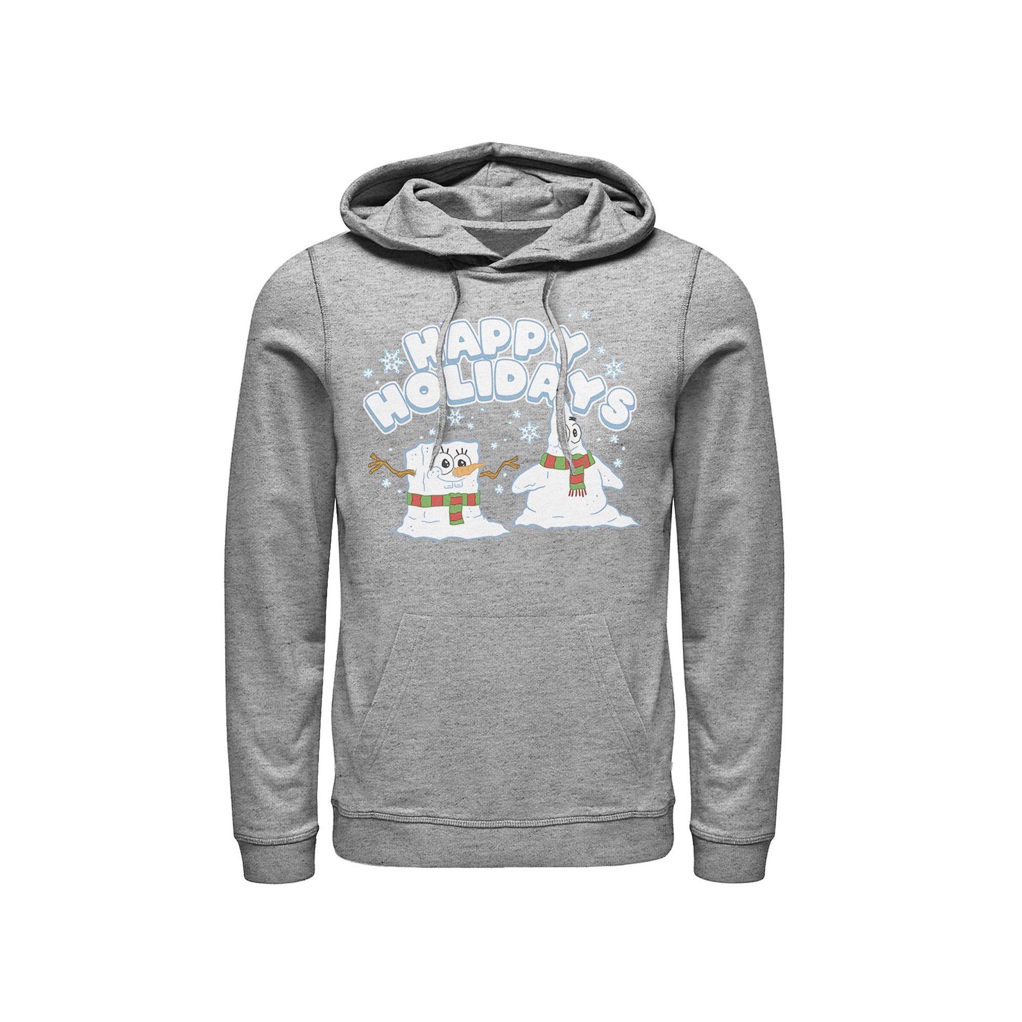 Mens Nickelodeon SpongeBob SquarePants Snowmen Happy Holidays Hoodie, Size