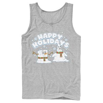 Men's Nickelodeon SpongeBob SquarePants Snowmen Happy Holidays Tank Top