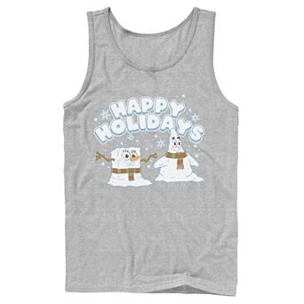 Men's Nickelodeon SpongeBob SquarePants Snowmen Happy Holidays Tank Top