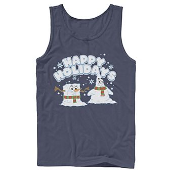 Men's Nickelodeon SpongeBob SquarePants Snowmen Happy Holidays Tank Top