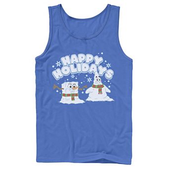 Men's Nickelodeon SpongeBob SquarePants Snowmen Happy Holidays Tank Top