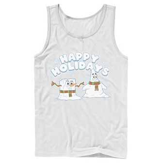 Men's Nickelodeon SpongeBob SquarePants Snowmen Happy Holidays Tank Top