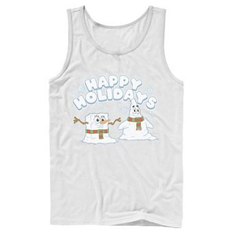 Men's Nickelodeon SpongeBob SquarePants Snowmen Happy Holidays Tank Top