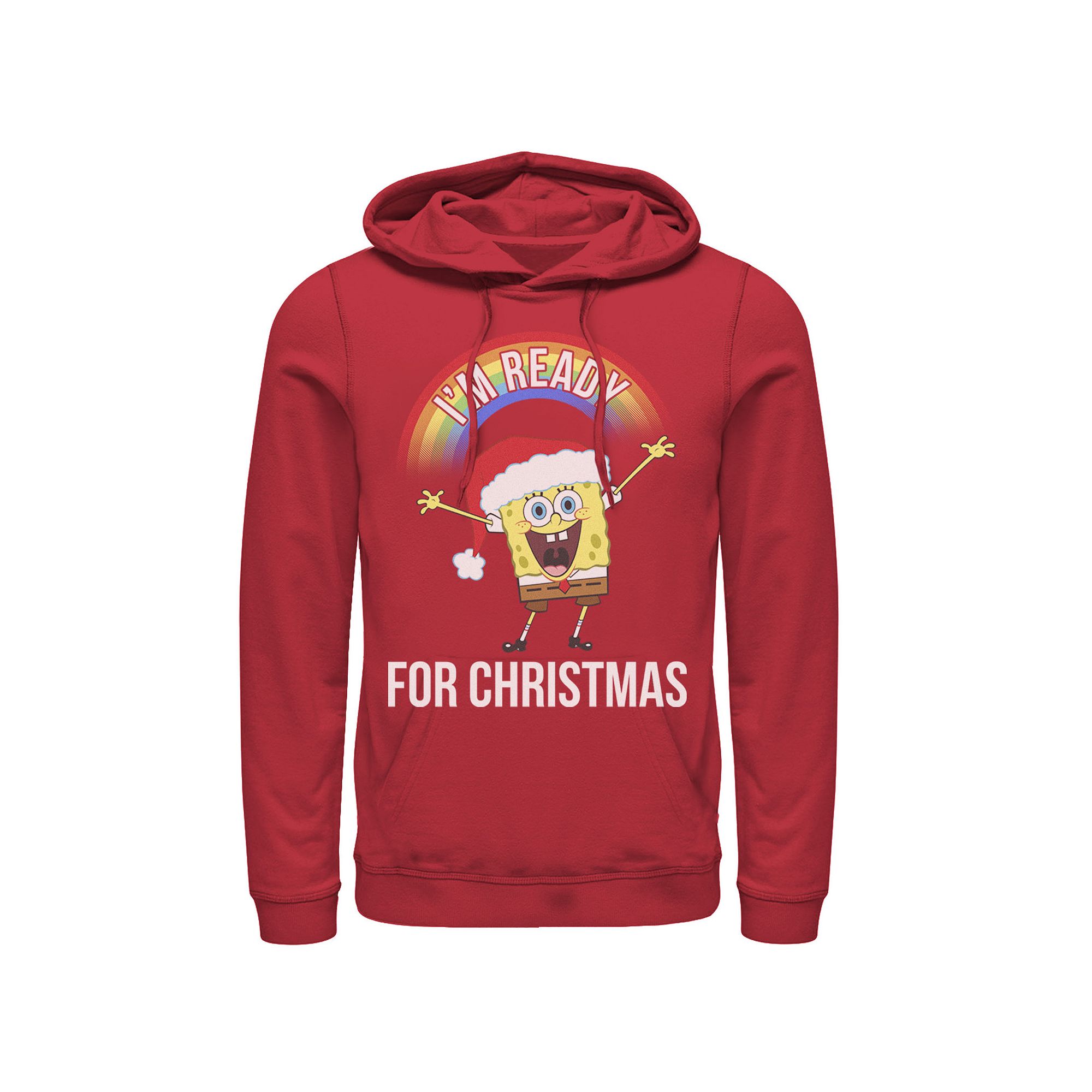 Mens Nickelodeon SpongeBob SquarePants Im Ready For Christmas Rainbow Hoo