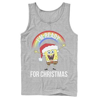 Men's Spongebob I'm Ready For Christmas Rainbow Tank Top
