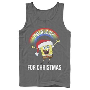 Men's Spongebob I'm Ready For Christmas Rainbow Tank Top