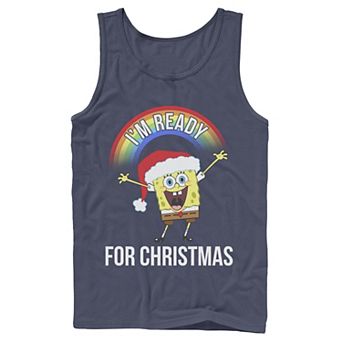 Men's Spongebob I'm Ready For Christmas Rainbow Tank Top