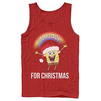 Men's Spongebob I'm Ready For Christmas Rainbow Tank Top