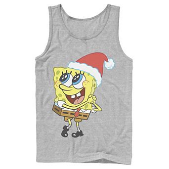 Men's Nickelodeon SpongeBob SquarePants Santa Hat Dreaming Of Christmas Tank Top