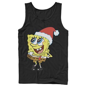 Men's Nickelodeon SpongeBob SquarePants Santa Hat Dreaming Of Christmas Tank Top