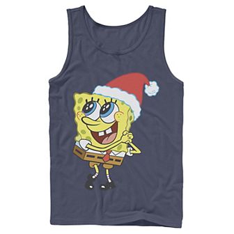 Men's Nickelodeon SpongeBob SquarePants Santa Hat Dreaming Of Christmas Tank Top
