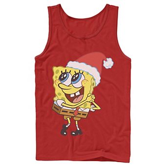 Men's Nickelodeon SpongeBob SquarePants Santa Hat Dreaming Of Christmas Tank Top