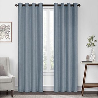 eclipse Kira Herringbone Absolute Zero 100% Blackout 1-Panel Window Curtain